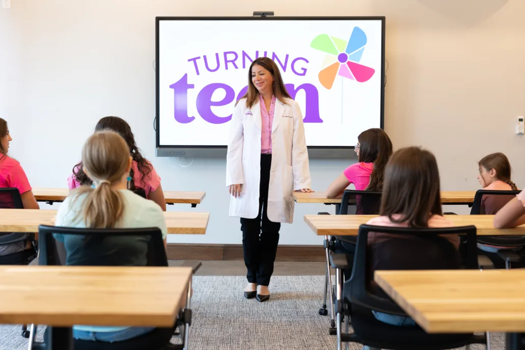 Turning teen branding photoshoot in classroom
