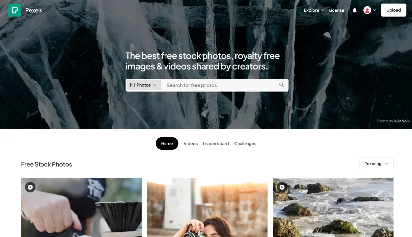 Pexels Homepage