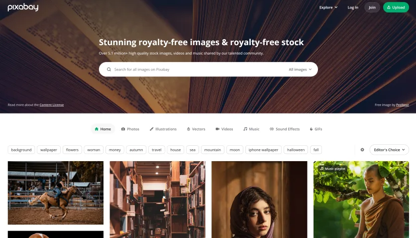 Pixabay Homepage