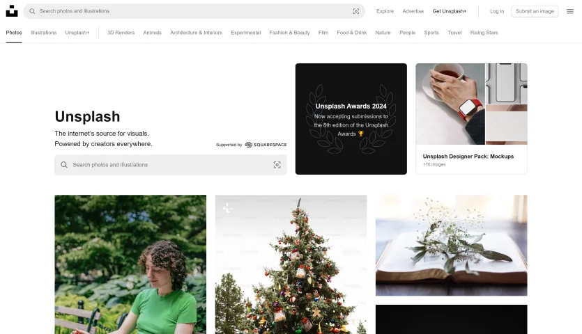 Upsplash Homepage