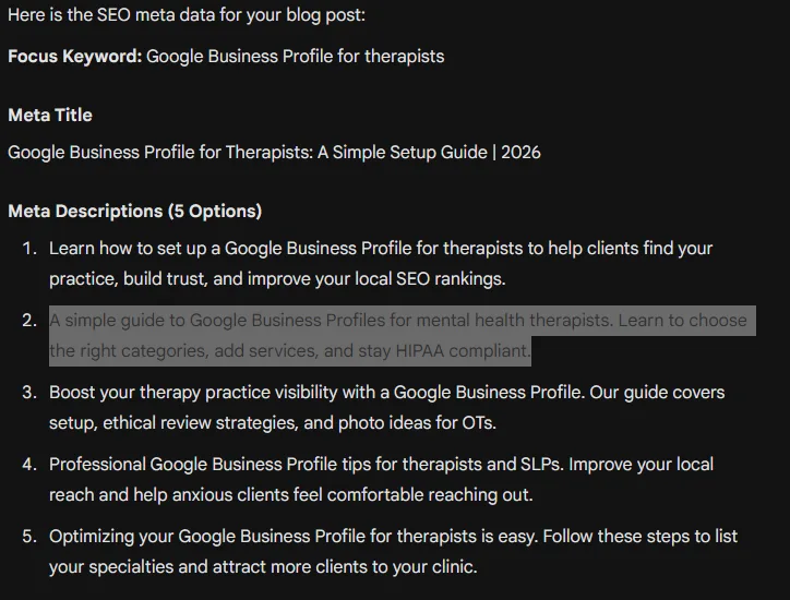 Local Seo Meta Generator Results Tracy Mak Studio
